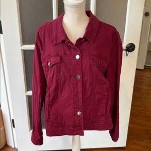Burgundy Denim Jacket